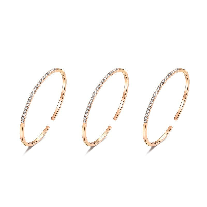 Rose gold fairy three-ring bracelet