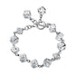 Three-dimensional square copper gold zircon bracelet Korean version of the best selling electroplated white gold jewelry Zircon TO buckle bracelet