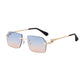 Frameless Trimming Leopard Temple Men Retro Square Frame Driving Sunglasses