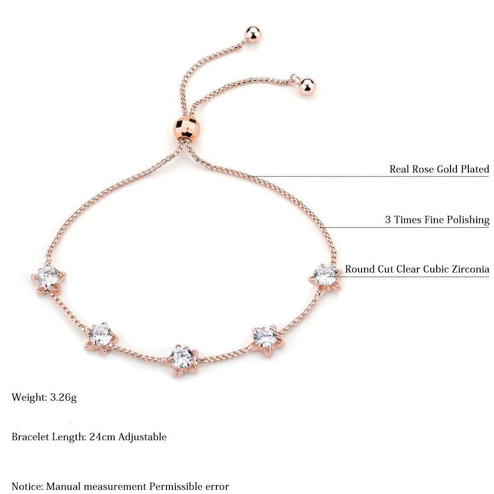 Electroplated 18K rose gold female bracelet