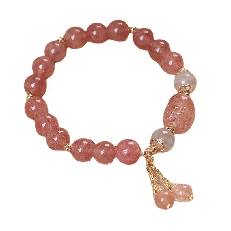 Natural Strawberry Quartz Pi Xiu Bracelet Girls Attracting Male