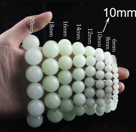 Glowing Night Pearl Beads Bracelet Hot Gold Night Pearl Fluorite Jewelry Natural Six-Word Mantra Night Gemstone Bracelet