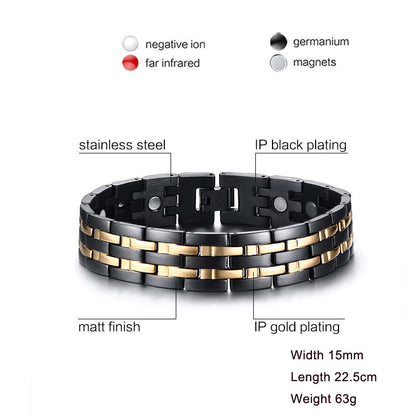 Stainless Steel Between Gold And Black Trendy Bracelet