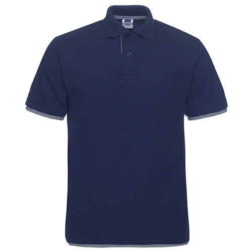 Men's Two-Color Collar Shirt Short Sleeve Advertising Shirt Lapel Shirt Overalls