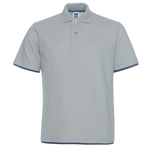 Men's Two-Color Collar Shirt Short Sleeve Advertising Shirt Lapel Shirt Overalls