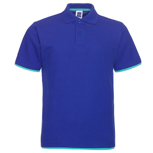 Men's Two-Color Collar Shirt Short Sleeve Advertising Shirt Lapel Shirt Overalls