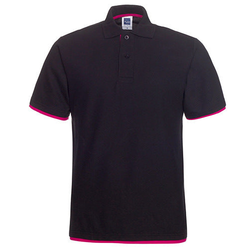Men's Two-Color Collar Shirt Short Sleeve Advertising Shirt Lapel Shirt Overalls
