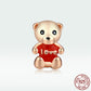 Plated Real Gold Teddy Bear Bracelet Beaded Cute Cartoon Silver Jewelry Accessories