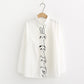 Placket Animal Embroidery White Shirt Base Shirt