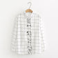 Placket Animal Embroidery White Shirt Base Shirt