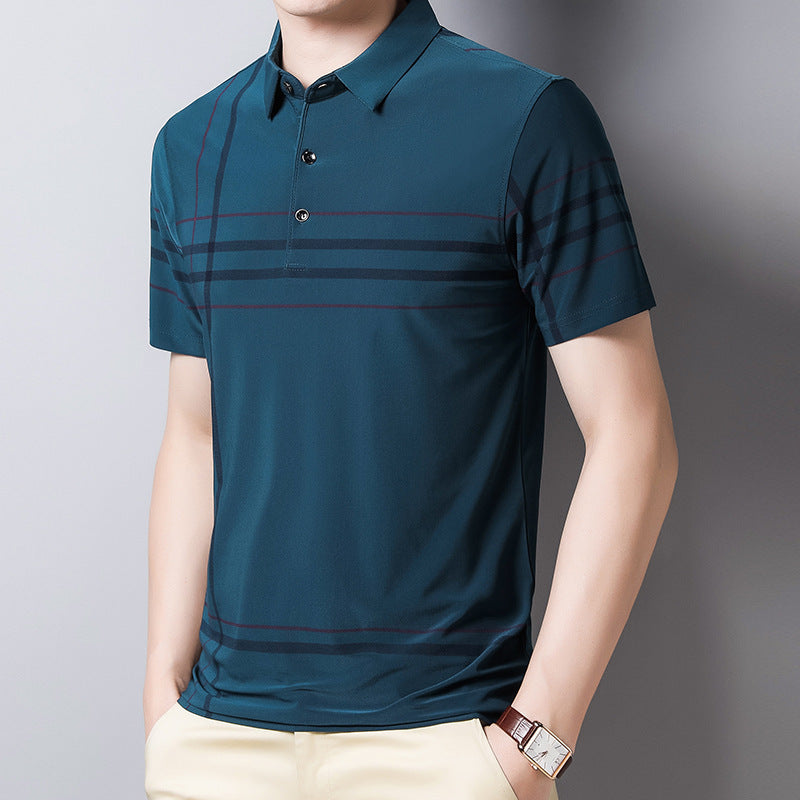 Quick Drying T Shirt Men's Short Sleeved Lapel Polo Shirt Business Casual Men's