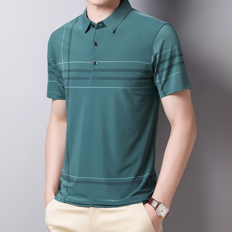 Quick Drying T Shirt Men's Short Sleeved Lapel Polo Shirt Business Casual Men's