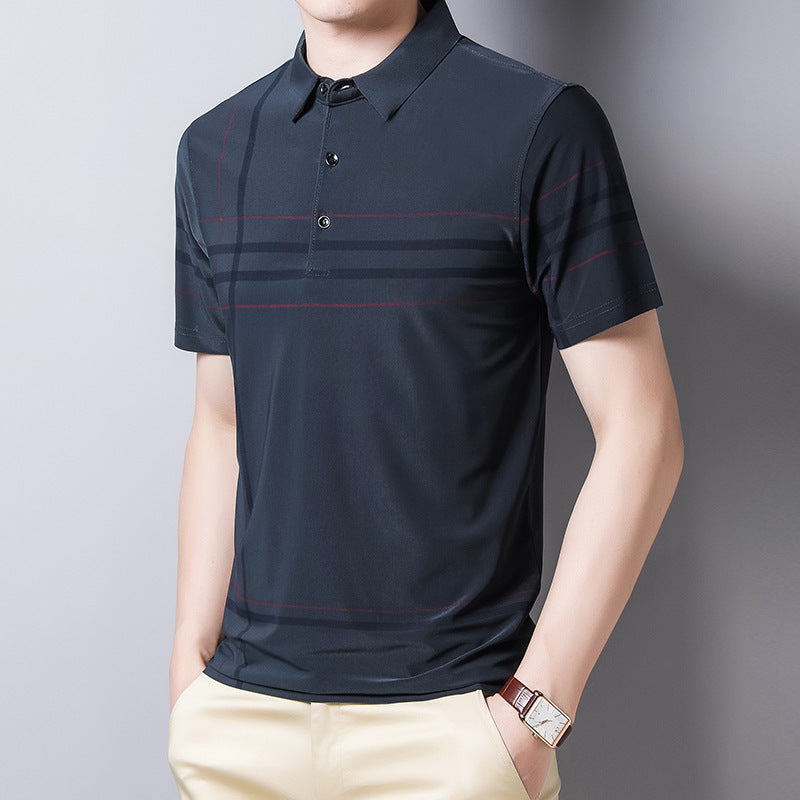 Quick Drying T Shirt Men's Short Sleeved Lapel Polo Shirt Business Casual Men's