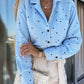 Slim Button Polka Dot Long Sleeve Pocket Shirt