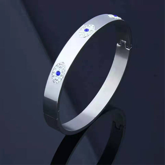 New European And American Fashion Diamond Devil's Eye Bracelet Customizable Titanium Steel Gold Bracelet Bracelet Women