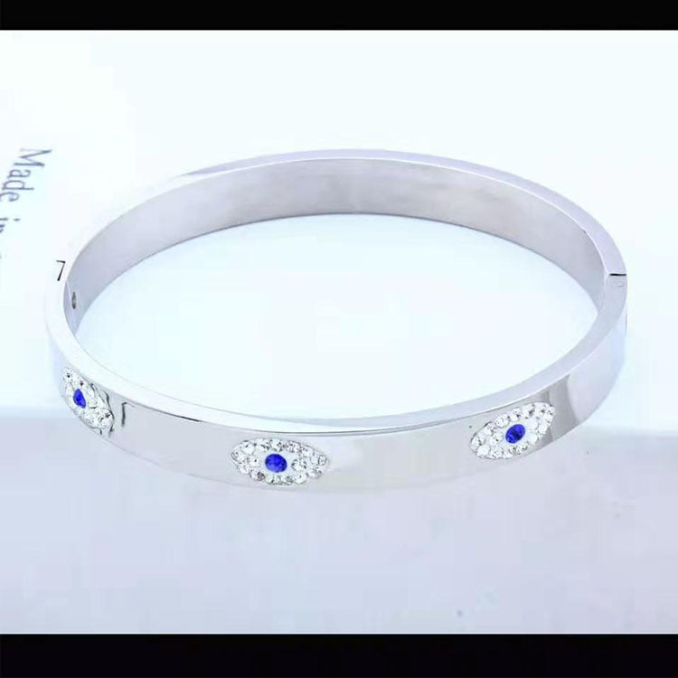 New European And American Fashion Diamond Devil's Eye Bracelet Customizable Titanium Steel Gold Bracelet Bracelet Women