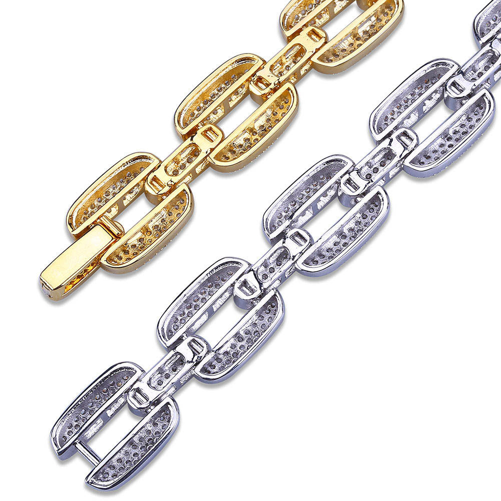 High-end Micro-inlaid Zircon Gold-plated Chain Bracelet