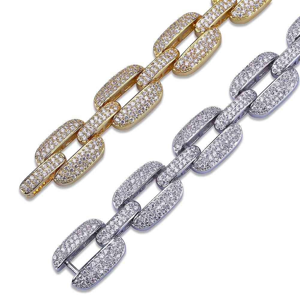 High-end Micro-inlaid Zircon Gold-plated Chain Bracelet