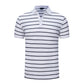 Casual POLO Shirt Striped Lapel Short Sleeve T-shirt