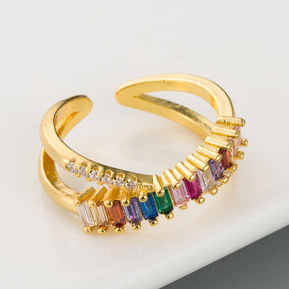 bague croix Zircon Ring
