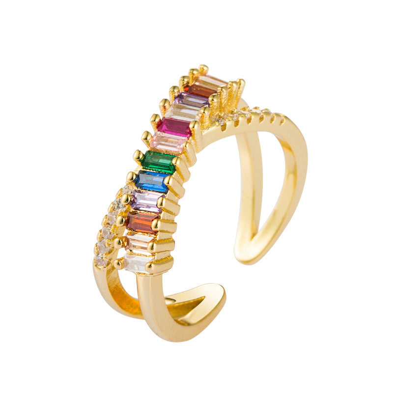 bague croix Zircon Ring