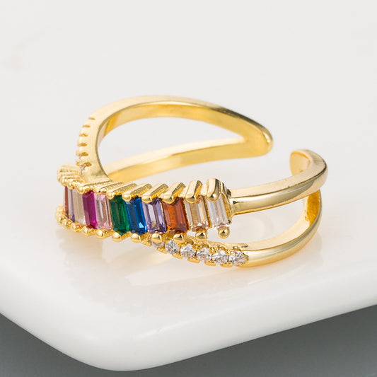 bague croix Zircon Ring