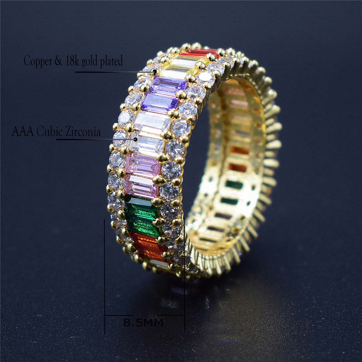 bague croix Zircon Ring