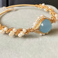 14K GoldWrapped Handmade Bracelet Hailan Baohai Sapphire Natural White Pearl Bracelet