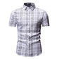 Men's Shirt Casual Plaid Short-sleeved Shirt