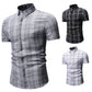 Men's Shirt Casual Plaid Short-sleeved Shirt
