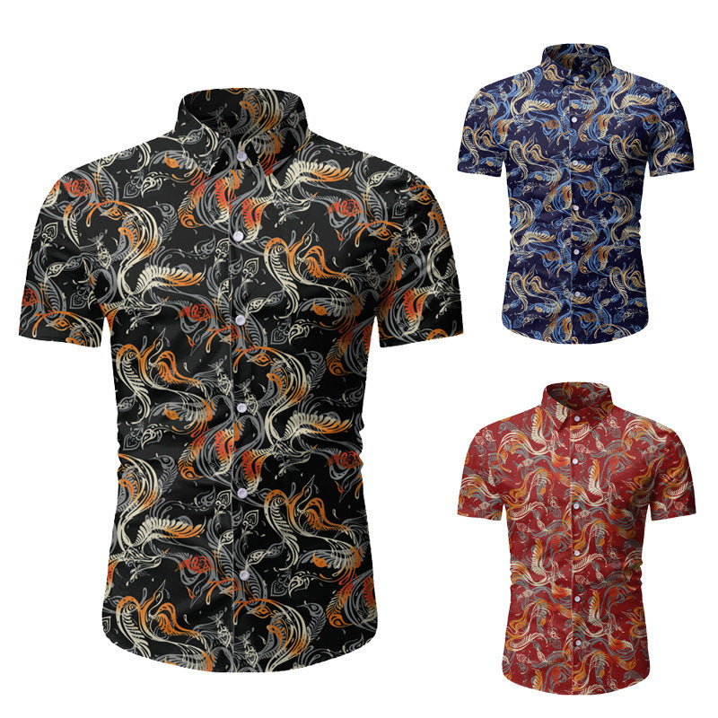 Beach Shirt Hawaiian Short-sleeved Floral Shirt