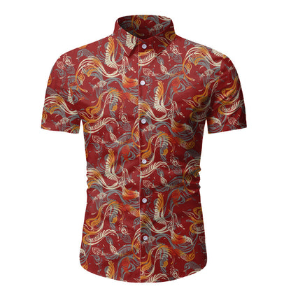 Beach Shirt Hawaiian Short-sleeved Floral Shirt
