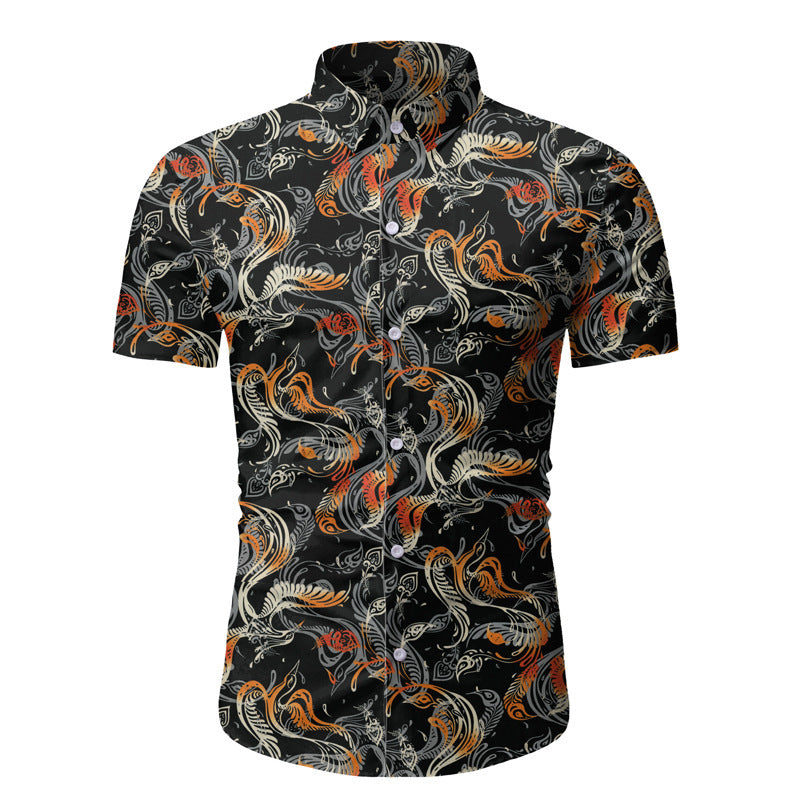 Beach Shirt Hawaiian Short-sleeved Floral Shirt