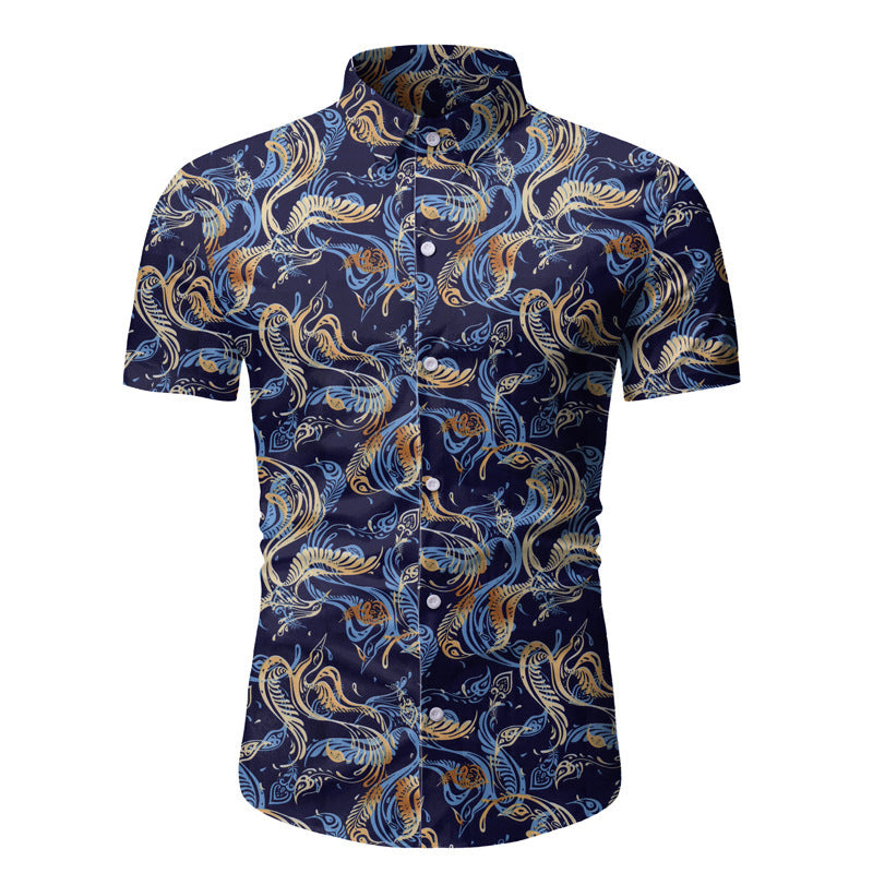 Beach Shirt Hawaiian Short-sleeved Floral Shirt