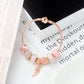 Rose Gold Glass Bead Bracelet Angel Wing Pendant Bracelet