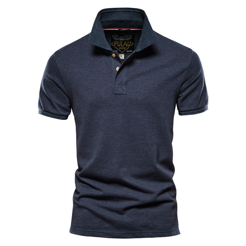 Casual Men's POLO Shirt Fashion Solid Color Men's Cotton Short Sleeve T-shirt