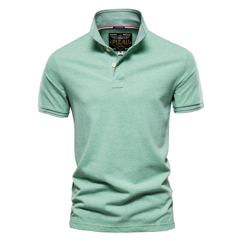 Casual Men's POLO Shirt Fashion Solid Color Men's Cotton Short Sleeve T-shirt