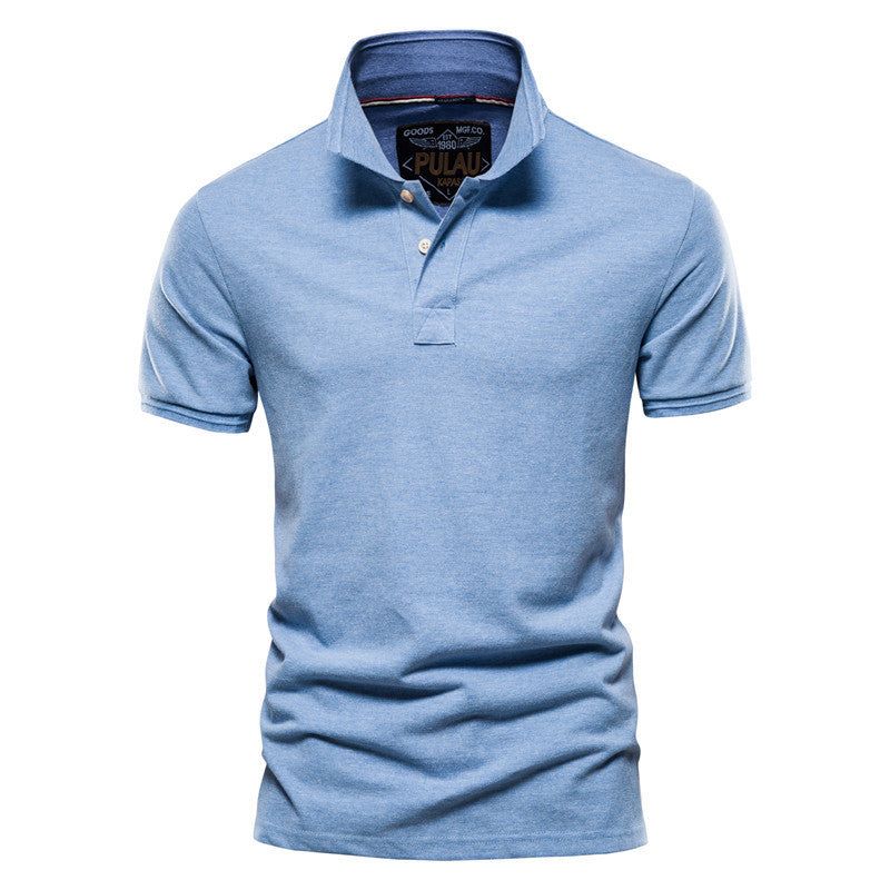 Casual Men's POLO Shirt Fashion Solid Color Men's Cotton Short Sleeve T-shirt