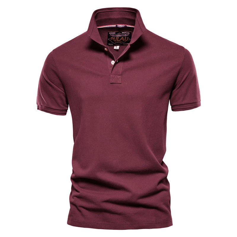 Casual Men's POLO Shirt Fashion Solid Color Men's Cotton Short Sleeve T-shirt