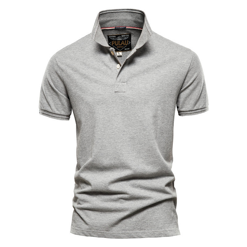 Casual Men's POLO Shirt Fashion Solid Color Men's Cotton Short Sleeve T-shirt
