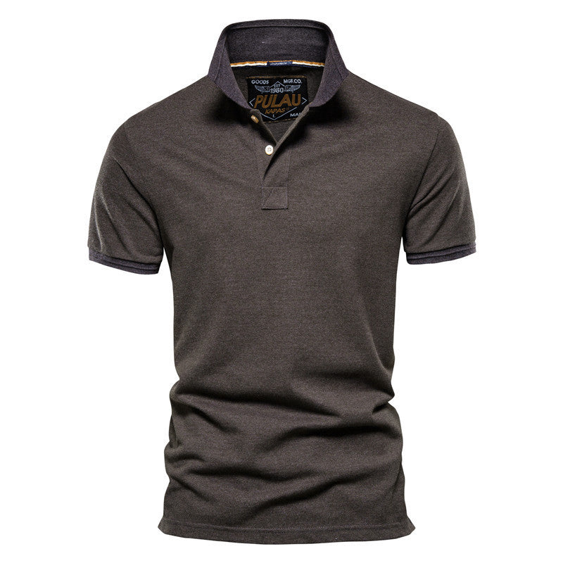 Casual Men's POLO Shirt Fashion Solid Color Men's Cotton Short Sleeve T-shirt