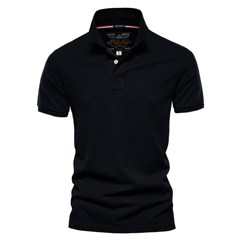 Casual Men's POLO Shirt Fashion Solid Color Men's Cotton Short Sleeve T-shirt