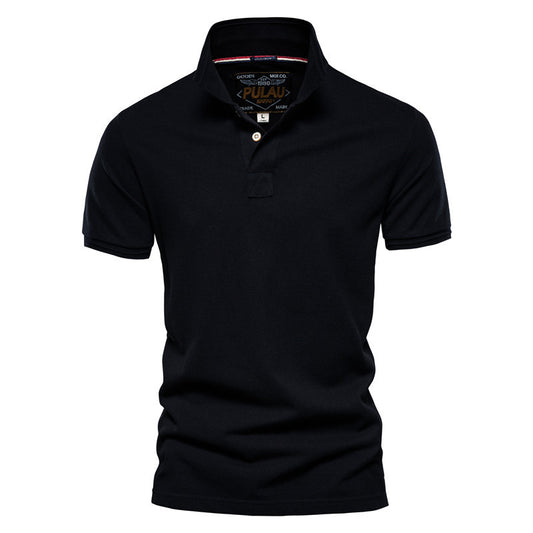 Casual Men's POLO Shirt Fashion Solid Color Men's Cotton Short Sleeve T-shirt
