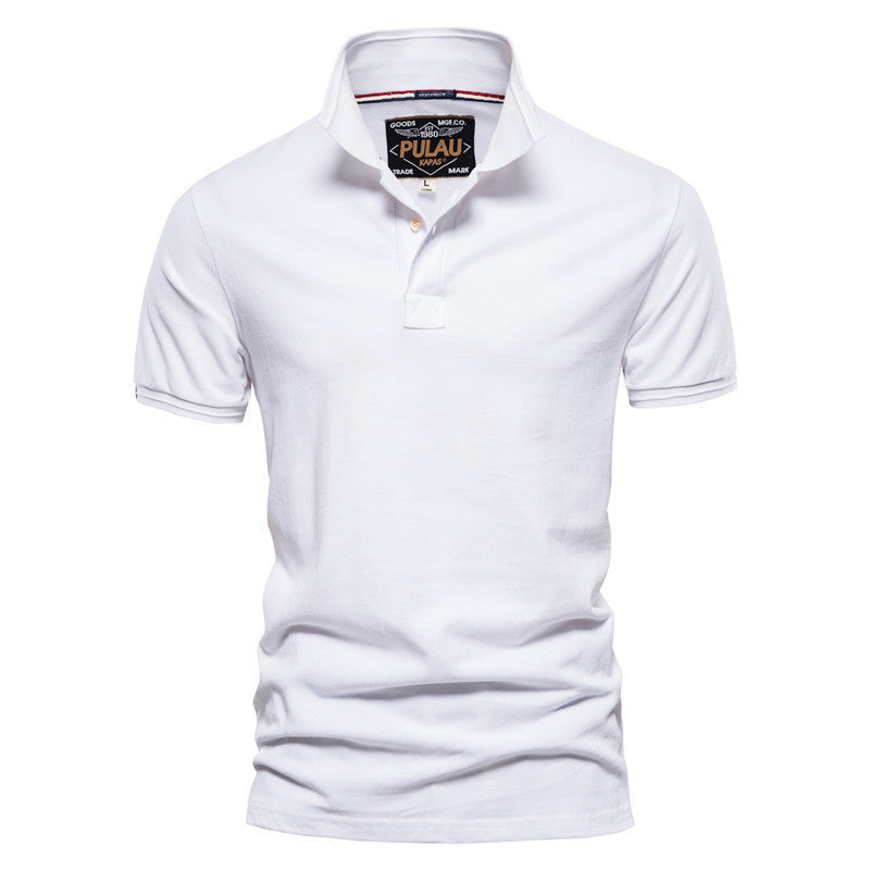 Casual Men's POLO Shirt Fashion Solid Color Men's Cotton Short Sleeve T-shirt