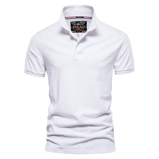 Casual Men's POLO Shirt Fashion Solid Color Men's Cotton Short Sleeve T-shirt