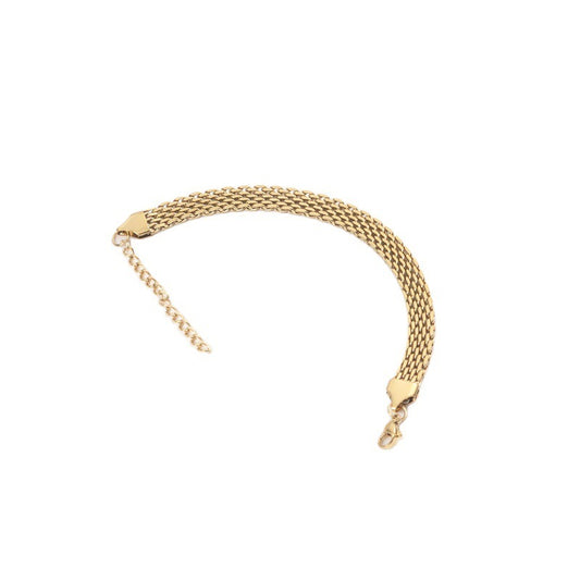 Mesh Belt Titanium Steel Gold-plated Wide Bracelet
