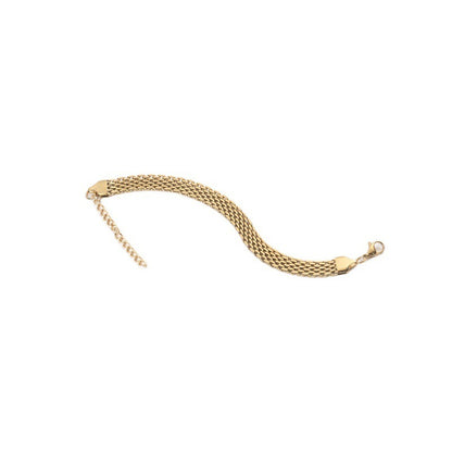 Mesh Belt Titanium Steel Gold-plated Wide Bracelet