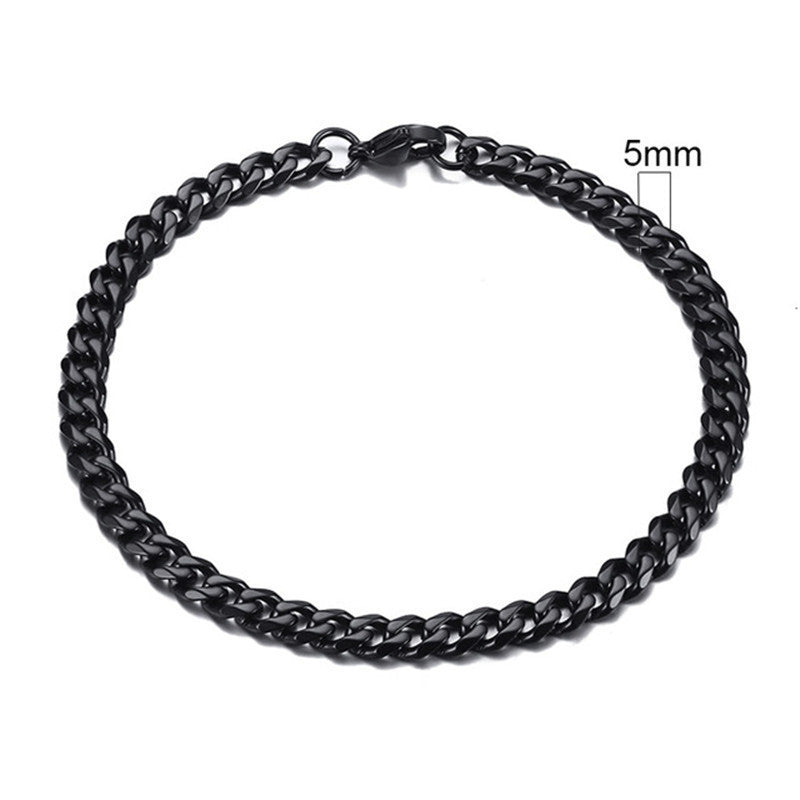 Stainless Steel Gold Plated Bracelet Men's Gold Cuban Chain 3 5 7 9 11mm Six-sided Bracelet