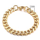 Stainless Steel Gold Plated Bracelet Men's Gold Cuban Chain 3 5 7 9 11mm Six-sided Bracelet