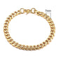Stainless Steel Gold Plated Bracelet Men's Gold Cuban Chain 3 5 7 9 11mm Six-sided Bracelet